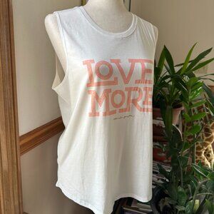 Spiritual Gangster Womens Muscle Tank, LOVE MORE, White, XL, EUC